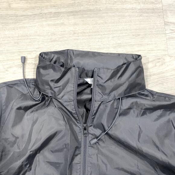Team 365 Gray Hooded Rain Jacket Full Zip Windbreaker - Picture 10 of 10